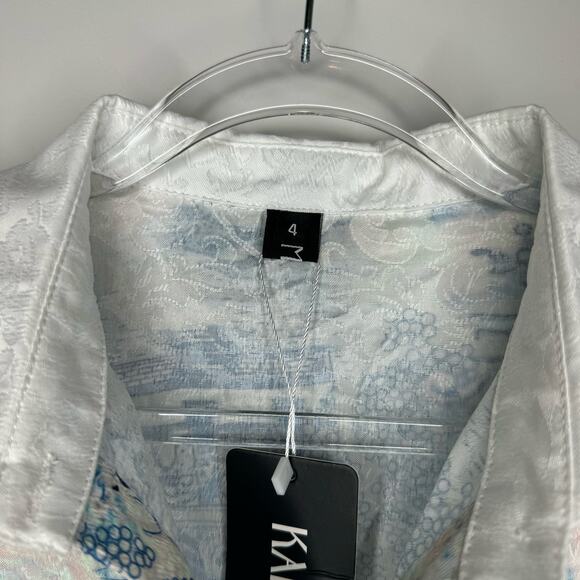 Kaimilan A-Line Midi Shirt Collar Long Sleeve Printed Dress Size 4- NWT - Picture 9 of 11